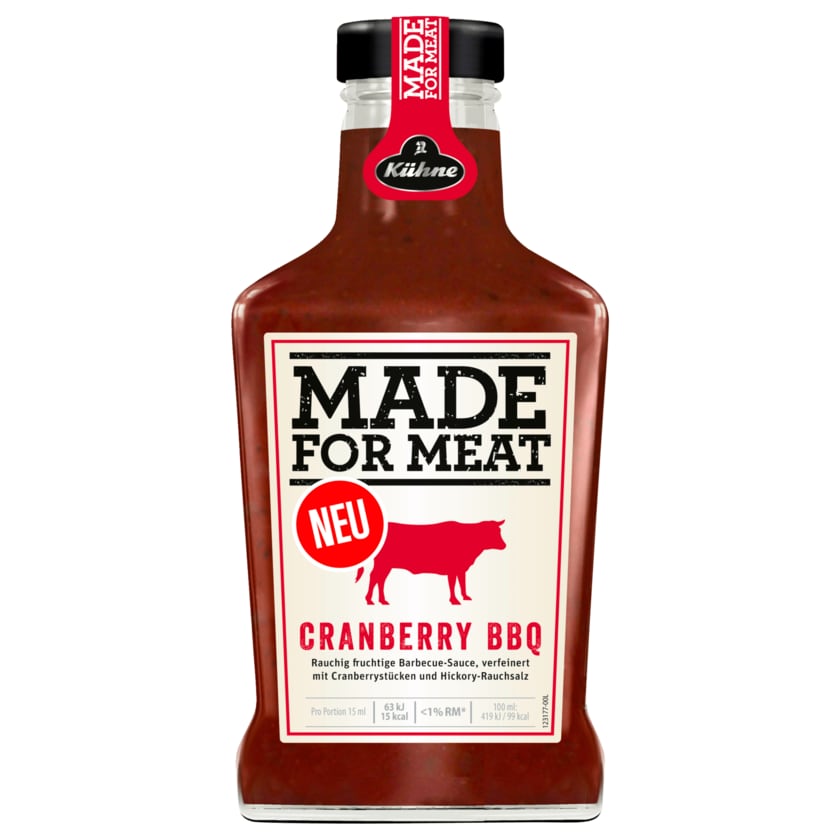 Kühne Würzsauce Made for Meat Cranberry BBQ 375ml